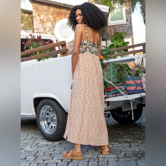 chinese dress ladies Double-Slit Maxi Dress with Straps main image 1